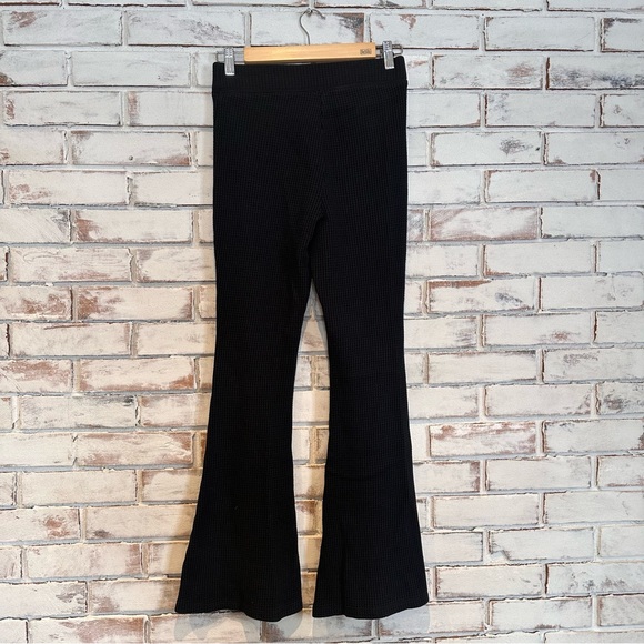 Aerie waffle pull on flare pants black size small - Picture 5 of 6
